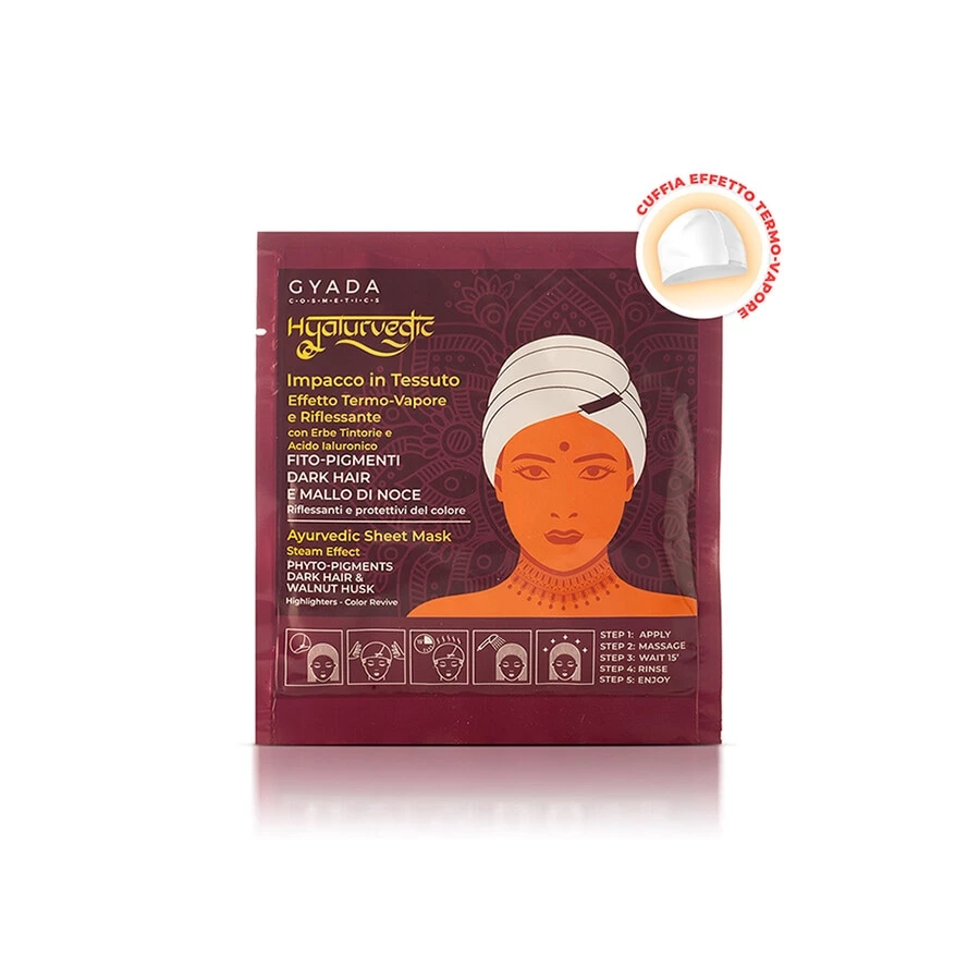 Gyada Cosmetics Hyalurvedic Impacco Ayurvedico In Tessuto Riflessante Dark Hair Maschera Capelli